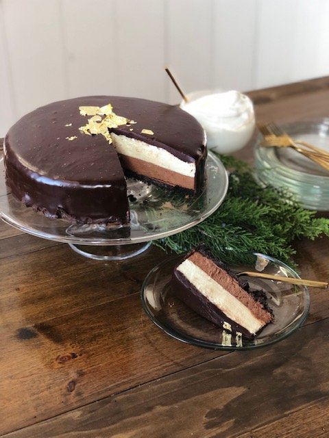 Double chocolate mousse torte