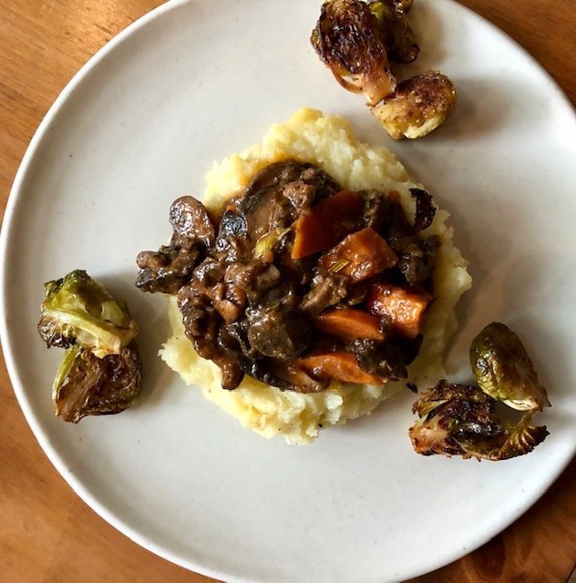 Vegan mushroom bourguignon