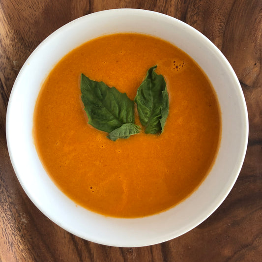 Classic Tomato Soup with Grilled Cheese Croutons