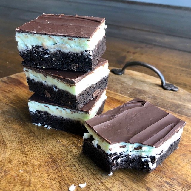 Chocolate mint grasshopper brownies