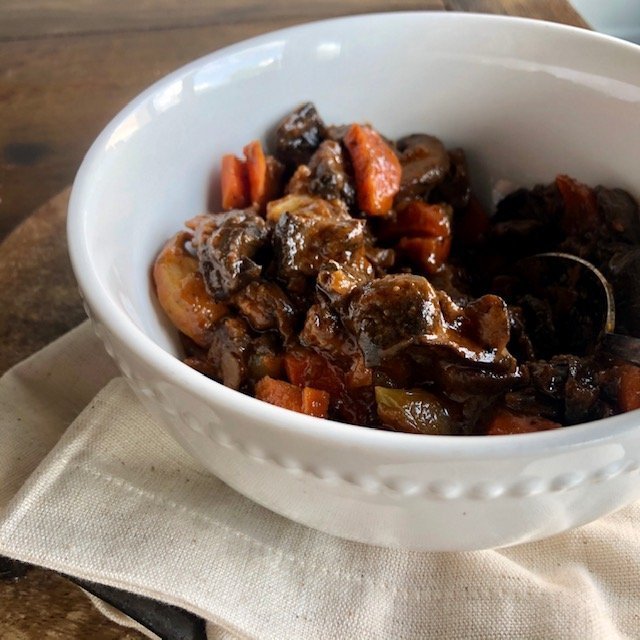 Vegan mushroom bourguignon